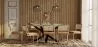 Pack Industrial Design houten eettafel (200cm) & 8 rotan eetkamerstoelen - bekleed met fluweel - Martha image 7