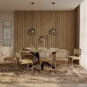 Pack Industrial Design houten eettafel (200cm) & 8 rotan eetkamerstoelen - bekleed met fluweel - Martha image 7
