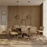 Pack Industrial Design houten eettafel (200cm) & 8 rotan eetkamerstoelen - bekleed met fluweel - Martha image 7