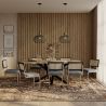 Pack Industrial Design Houten Eettafel (200cm) & 8 Rotan Eetkamerstoelen - Fluwelen Bekleding - Hyre image 7