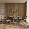 Set Industrieel Design Houten Eettafel (220cm) & 8 Rotan Eetkamerstoelen - Fluwelen Bekleding - Hyre image 7
