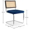 Set Industrieel Design Houten Eettafel (220cm) & 8 Rotan Eetkamerstoelen - Fluwelen Bekleding - Hyre image 7