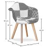 Eetkamerstoel met armleuningen - Patchwork bekleed - Zwart en Wit - Dominic image 7
