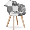Eetkamerstoel met armleuningen - Patchwork bekleed - Zwart en Wit - Dominic image 7
