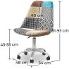 Draaibare kantoorstoel - Patchwork bekleding - Patty image 7