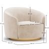 Gebogen design fauteuil - Gestoffeerd met velours - Herina image 7