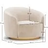 Gebogen design fauteuil - Gestoffeerd met velours - Herina image 7