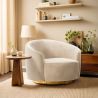 Gebogen design fauteuil - Gestoffeerd met velours - Herina image 7