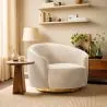 Gebogen design fauteuil - Gestoffeerd met velours - Herina image 7