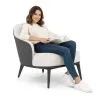 Beklede fauteuil met bouclé stof - Luc image 7