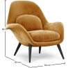 Fluwelen beklede fauteuil - Uyere image 7
