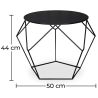 Ronde verstelbare bijzettafel - industrieel ontwerp - metaal - Diamond image 7