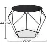Ronde verstelbare bijzettafel - industrieel ontwerp - metaal - Diamond image 7