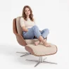 Hedendaagse Beklede Ontwerp Stoel met Voetensteun - Asher image 7