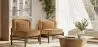 Fluweel gestoffeerde fauteuil met hout - Brina image 7