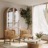 Fluweel gestoffeerde fauteuil met hout - Brina image 7