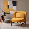 Fluweel gestoffeerde fauteuil met hout - Brina image 7