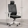 Ergonomisk kontorstol med hjul og armlener - Ergal image 7