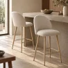 Barkruk bekleed met Bouclé stof - Scandinavisch ontwerp - 66cm - Evelyne image 7