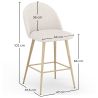 Barkruk bekleed met Bouclé stof - Scandinavisch ontwerp - 66cm - Evelyne image 7