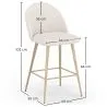 Barkruk bekleed met Bouclé stof - Scandinavisch ontwerp - 66cm - Evelyne image 7