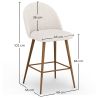 Kruk bekleed met Bouclé stof - Scandinavisch ontwerp - 66cm - Evelyne image 7