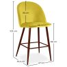 Met fluweel beklede kruk - Scandinavisch design - 66cm - Evelyne image 7