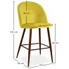 Met fluweel beklede kruk - Scandinavisch design - 66cm - Evelyne image 7