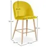 Met fluweel beklede kruk - Scandinavisch design - 66cm - Evelyne image 7
