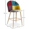 Met patchwork beklede kruk - Scandinavische stijl - 66cm - Evelyne image 7