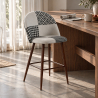 Patchwork beklede kruk - Scandinavische stijl - Zwart en Wit - 66cm - Evelyne image 7
