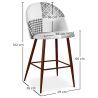 Patchwork beklede kruk - Scandinavische stijl - Zwart en Wit - 66cm - Evelyne image 7
