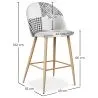 Patchwork beklede kruk - Scandinavische stijl - Zwart en Wit - 66cm -  Evelyne image 7