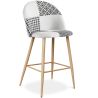 Patchwork beklede kruk - Scandinavische stijl - Zwart en Wit - 66cm -  Evelyne image 7