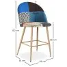 Patchwork beklede kruk - Scandinavische stijl - 66cm - Evelyne image 7