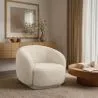 Gestoffeerde Fauteuil in Bouclé Stof - Gebogen Ontwerp - Drisela image 7