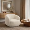 Gestoffeerde Fauteuil in Bouclé Stof - Gebogen Ontwerp - Drisela image 7