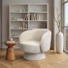 Fauteuil Gestoffeerd in Bouclé-stof - Gebogen Ontwerp - Dresa image 7