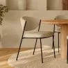 Eetkamerstoel - Bekleed met bouclé-stof -  zwart metaal - Seda image 7