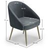 Design fauteuil - bekleed met fluweel - Gouden poot - Wasda image 7