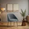 Design fauteuil - bekleed met fluweel - Gouden poot - Wasda image 7