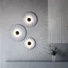 Wandlamp Wandapplicatie Bloem van Wit en Goudkleurig Metaal - 40CM image 7