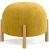 Ronde Poef Bekleed met Ribfluweel en Poten van Natuurlijk Hout - Marrakesh image 7