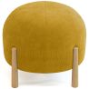 Ronde Poef Bekleed met Ribfluweel en Poten van Natuurlijk Hout - Marrakesh image 7