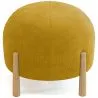 Ronde Poef Bekleed met Ribfluweel en Poten van Natuurlijk Hout - Marrakesh image 7