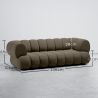 Velours Beklede Bank - Moderne Stijl - 2/3 Zits - Curved Teddy image 7