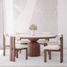 Ronde Eettafelset met 6 Houten Stoelen - Minimalistisch Design - Ivette image 7