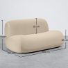 Moderne Minimalistische Bank met Gebogen Design en Fluwelen Bekleding - Comfort en Hedendaagse Stijl - Büba image 7