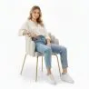 Glam Eetkamerstoel in Schelpdesign van Fluweel - Gouden Poten - Shell image 7