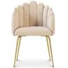 Glam Eetkamerstoel in Schelpdesign van Fluweel - Gouden Poten - Shell image 7